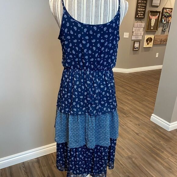 Lauren Conrad Dress Layered Chiffon Floral Medium - Picture 5 of 5